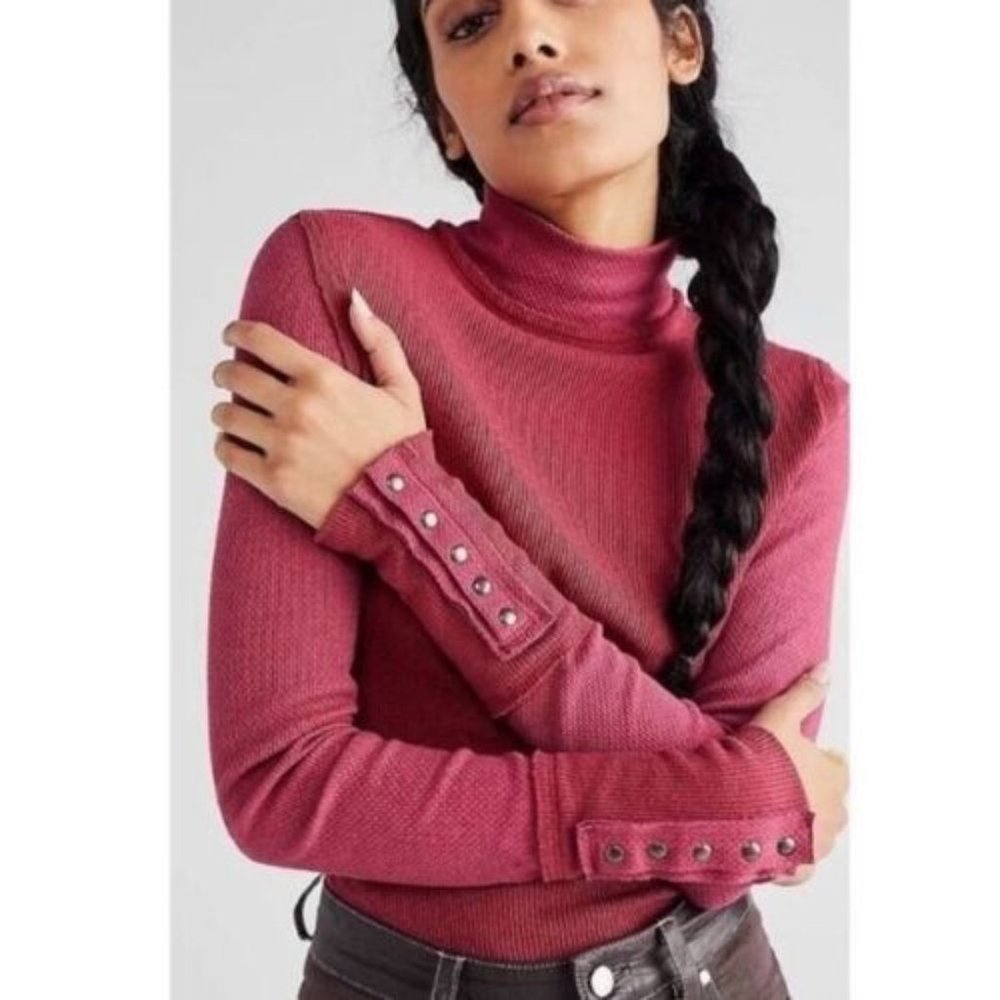 Free People Jojo Long Sleeve Mock Neck Top, NWT, XS